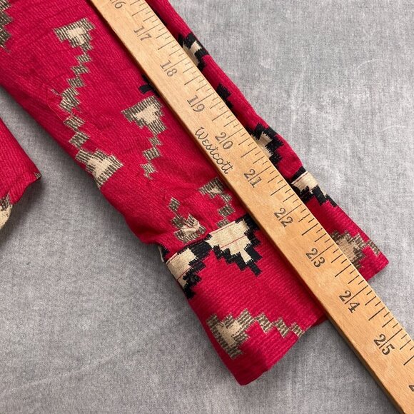 Lauren‎ Ralph Lauren Shirt Women XSmall Orange Beige Aztec Tribal Cotton Blouse - Picture 7 of 11